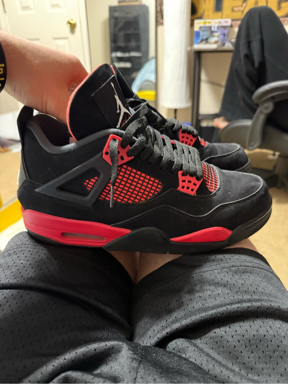 Jordan Black and Red Retro Basketball Sneakers